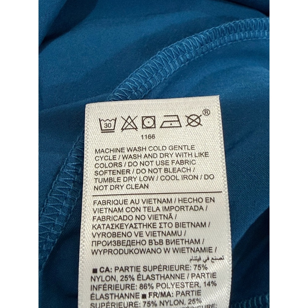Athleta Presidio Dress Blue V-Neck Tiered Midi Adjustable Straps Pockets XL - Picture 7 of 7